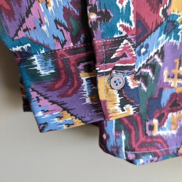 Caravan Abstract Colourful Southwestern Button Down Shirt - Picture 5 of 6